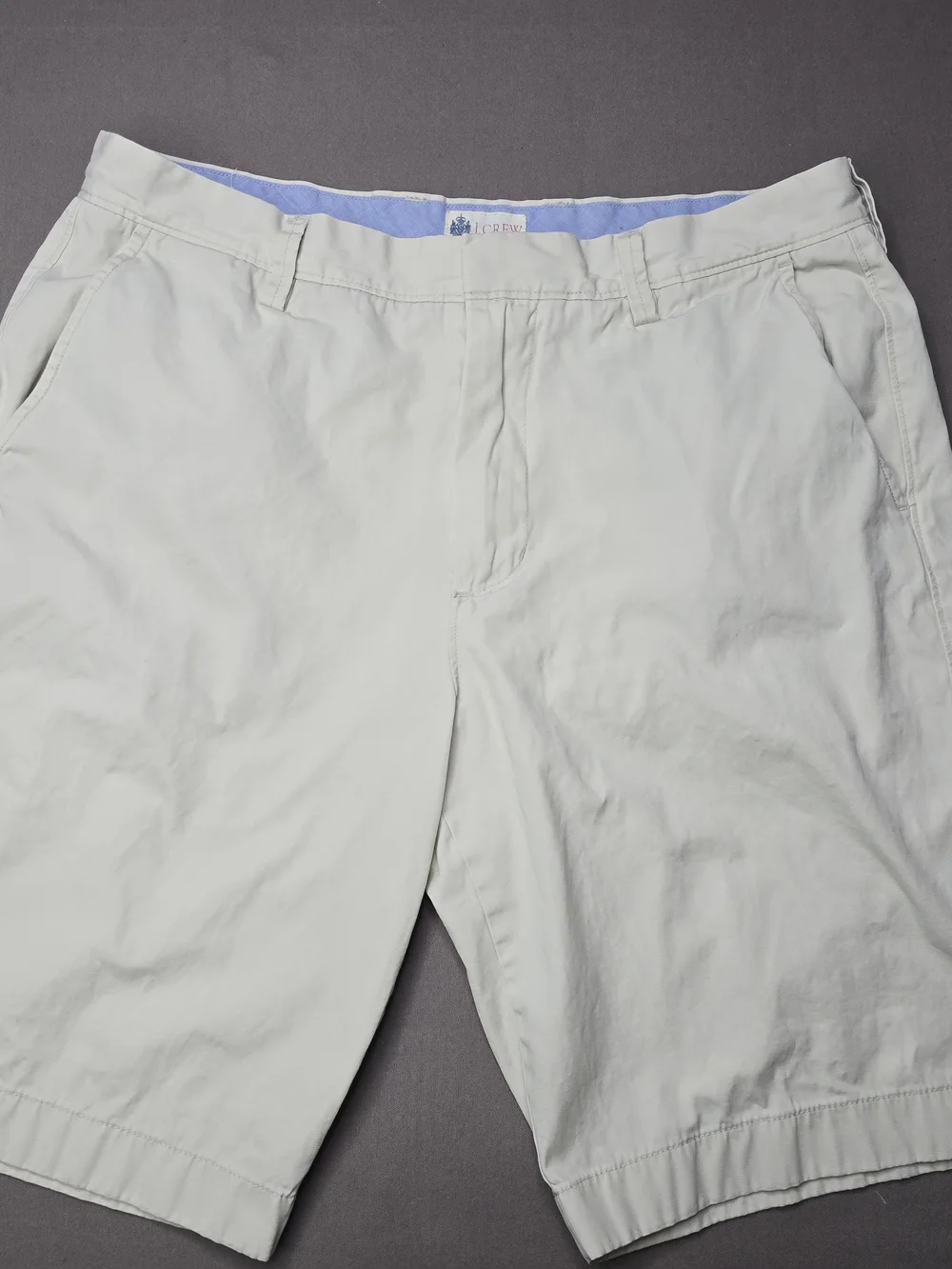 J.Crew Men's Chino Shorts Size 33 Light Khaki Cotton Flat Front Casual Preppy